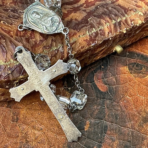 Exceptionally Beauteous! Vintage Catamore 925 Quartz Crystal Rosary 56.7g 30” - Picture 8 of 12